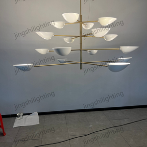 Phong cách Mỹ handmade vàng lá cũ đôi ăn Đèn chùm khách sạn Hội trường đèn trong nhà nhập foyer đèn chùm - Product Image 1