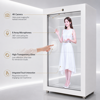 Pantalla de Animación Holográfica 3D de 86 Pulgadas, Vitrina LCD Transparente con Cámara 4K y Micrófono para Uso en Museos, Tiendas y Educación