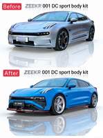 Kit carrosserie sport ZEEKR 001 DC en PP : Lame avant, jupes latérales, diffuseur arrière, spoiler noir brillant avec rivets et accessoires à clipser