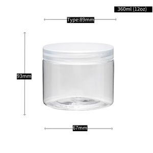 <b>Clear</b> PET Cosmetic Body Scrub <b>Containers</b> with Aluminum Lids 250ml/300ml/500ml Custom Printing - Product Image 6