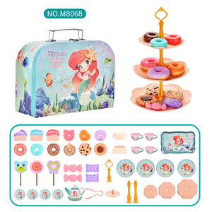Préscolaire semblant jouer nourriture jouets métal <span class=keywords><strong>thé</strong></span> tasse gâteau sirène thème Dessert semblant jouer ensemble pour les enfants - Product Image 6