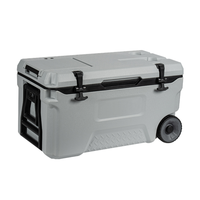 Glacière rigide portable et légère en PP, étanche et isotherme, 50L/70L, avec roues, panneau solaire et bec de vidange rapide, pour pique-nique et transport alimentaire