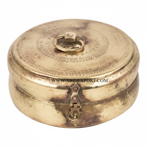 Dessus de table en laiton pur cuisine Chapati Roti conteneur qualité exclusive grande taille maison Chapati Roti conteneur de stockage d'indien - Product Image 1