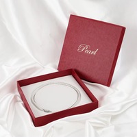 Boîte à bijoux en papier texturé brillant avec logo personnalisé Boîte collier de perles