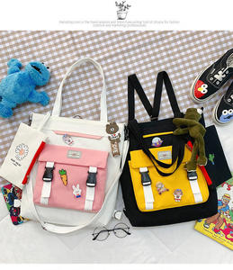 2024 New Fashion Women Student Tutorial Crossbody Bag Multiuse Korean Style Large Capacity Simple Canvas Zipper Closure - Product Image 2