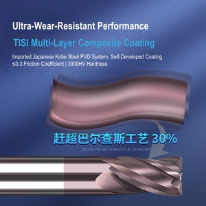 Hoge precisie wolfraamstaal hardmetaal verlengde vlakbodem frees <span class=keywords><strong>CNC</strong></span> vlak snijgereedschap HD ultraharde vlakfrees HRC62 - Product Image 5