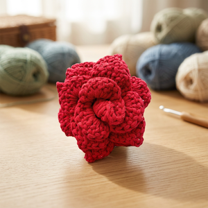 Delizioso Giocattolo per Cani in Cotone Riciclato a Forma di Fiore di Poinsettia per Natale - Product Image 3