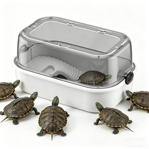 Terrario Ecológico y Duradero <span class=keywords><strong>de</strong></span> ABS Rectangular para Cría <span class=keywords><strong>de</strong></span> Tortugas, Plataforma para Tomar el Sol y Escalar, Suministros para Reptiles y Anfibios Brasileños - Product Image 1