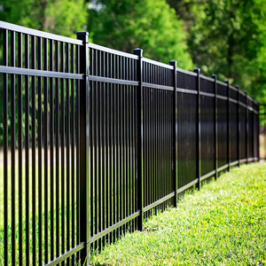 Hot Dipped Galvanized Black Aluminum Alloy Modern Home Privacy Slat <strong>Fence</strong> Panels Customizable Height Yard Safety 3D Modeling - Product Image 2