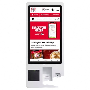 KFC 21.5 24 27 32 Inch Touch Screen Wifi Supported Payment Self Ordering Kiosk <b>With</b> Receipt <b>Printer</b> Code <b>Scanner</b> Pos Holder - Product Image 3