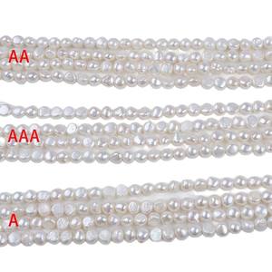 Perlas de Agua Dulce Naturales Blancas de 6-7 mm con Forma Barroca y Perforaciones Laterales Dobles para Collares DIY - Product Image 5