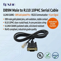 Cable Serial DB9 Macho a RJ10 10P4C OEM de Fábrica, UL2464 26AWG RS232, para Sistemas de Control de Asistencia, PLC e Instrumentos