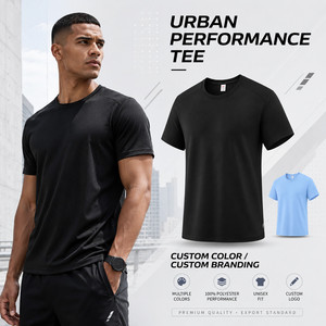 เสื้อยืดเดนิมสปอร์ตโลโก้สั่งทำ 100% โพลีเอสเตอร์ แห้งเร็ว 140 กรัม น้ำหนักเบา สำหรับออกกำลังกาย ยิม แบรนด์ส่วนตัว ชุดยูนิฟอร์มทีมบริษัท - Product Image 4
