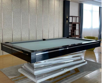 Table de billard de ping-pong de luxe BC-05 de 9 pieds Conception en ardoise à bas prix avec pieds en bois massif Comprend des accessoires de queue pour les repas et le billard