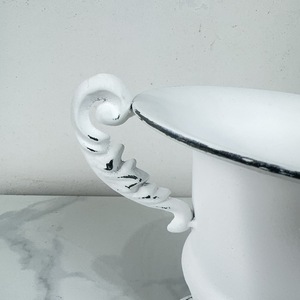 Retro White Iron <strong>Flower</strong> Arrangement <strong>Vase</strong> Wedding Banquet Shooting Props Vintage Rustic <strong>Flower</strong> Metal <strong>Vase</strong> - Product Image 4