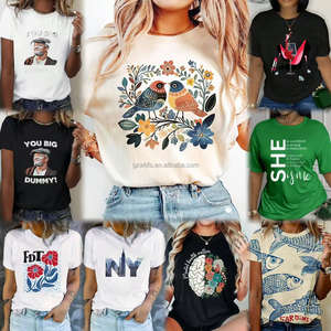 Ladies Casual Summer Outdoor Sports Top Gold Lip Print T-Shirt Short Sleeves Flannel Denim Batik Fabric Saisonnier Holiday Gift - Product Image 4