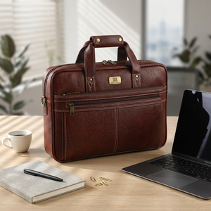 Maletín para Portátil WRIZA de Cuero Genuino Premium, Bolso de Hombro Clásico para Oficina, Diseño Profesional y Duradero - Product Image 2