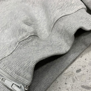 Fabricants de sweat à capuche zippé de haute qualité vierge éponge française 100% coton sweat à capuche zippé court et lourd - Product Image 6