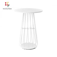 Tavolo da Bar rotondo in stile nordico con Base in filo metallico, ristorante, Bar, caffetteria, caffetteria, tavolo da Bar per eventi di nozze