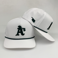 Gorra de Béisbol Impermeable Personalizada de 5 Paneles con Logotipo Bordado en 3D, Gorras Perforadas con Corte Láser, Gorras Deportivas de Alto Rendimiento para Golf