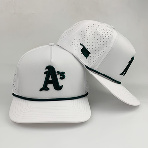 Waterproof Baseball Cap Custom 5 Panel 3D Embroidery Logo Laser Cut Hole Perforated Caps Performance Sports <strong>Golf</strong> <strong>Hats</strong> - Product Image 2