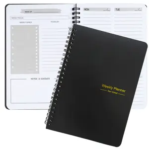 Hot Sale 52 Weekly Daily Spiral Organizer A5 Note Books Monthly PP Transparent Schedule Agenda Planner Notebook