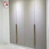 Kustom membuat aluminium pegangan profil lemari kabinet menarik untuk pintu kayu perabotan perangkat keras