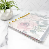 Couvertures de carnet de notes personnalisables en cuir givré pré-perforées pour agenda à disques avec coins arrondis - Cadeau