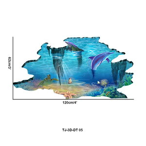 Autocollants muraux 3D Monde sous-marin coloré <span class=keywords><strong>Poissons</strong></span> Tortues 60 x 90 cm Autocollants muraux <span class=keywords><strong>pour</strong></span> chambre Autocollants muraux <span class=keywords><strong>pour</strong></span> sol Autocollants muraux en PVC Art mural - Product Image 2