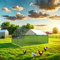 Enclos à poulets en acier galvanisé pour l'extérieur avec enclos de jeu, vente en gros