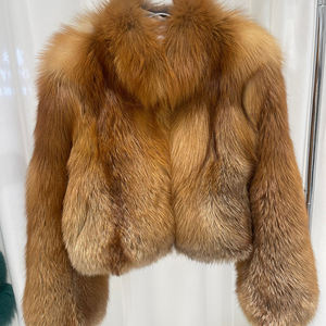 Casaco de Luxo em Pele de Raposa Quente para o Inverno 2025, Casaco de Pele de Raposa Genuína Marrom para Mulheres - Product Image 6