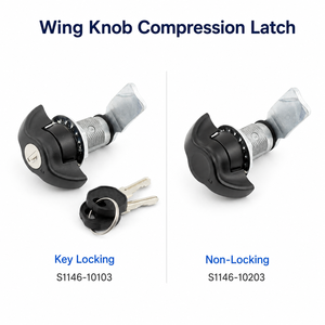 Zinc Alloy Wing <strong>Knob</strong> Compression Latch Keyed or Non-Locking Quarter Turn Lock for Industrial Electrical Cabinet Enclosure <strong>Door</strong> - Product Image 1
