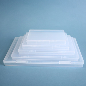 Transparent Plastic <b>Storage</b> <b>Box</b> Rectangle B0 Series Covered Desktop Organizer for <b>Documents</b> Jewelry Electronics Parts - Product Image 2