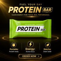 Matcha Protein Bar Mini Square Rendah Karbohidrat Camilan Energi Teh Hijau Nutrisi Kebugaran