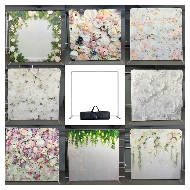 High Quality Popular 10*10ft Wedding Backdrop Stand Economically Efficient Tension Fabric Background Banner Walls for Party