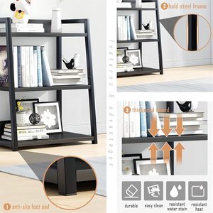 Scaffale Espositivo Moderno <span class=keywords><strong>Bianco</strong></span> in Acciaio e <span class=keywords><strong>Legno</strong></span> con Ripiani Aperti, Questo Versatile Porta Libri Aperto Offre Ampio Spazio Espositivo - Product Image 3