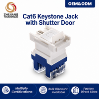 Connettore Keystone Cat6 non schermato con porta a 180 gradi e modulo IDC a molla per pannello a muro (22-26 AWG)