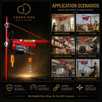 Palans électriques industriels PA600, mini palan à câble en acier, capacité de charge 600 kg, vitesse de levage 10 m/min, certifié ISO CE