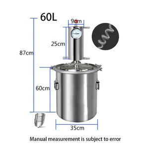 60L 304 en acier inoxydable bobine distillateur Raisin apple brandy distillateur Whisky distillateur Ménage machine de l'eau distillée - Product Image 6