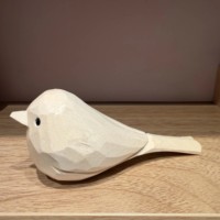 Sculpture d'oiseau en bois naturel brut, faite à la main, non peinte, figurine en bois à peindre soi-même, décoration de table, artisanat