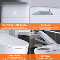 Toilette intelligente électrique à ouverture et fermeture automatiques du couvercle, à poser au sol, monobloc, pour hôtel intelligent et villa de luxe
