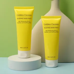 Sarı özel renk Logo baskılı kozmetik ambalaj hortumu yüz temizleyici için yüz kremi losyon güneş kremi PET plastik tüp