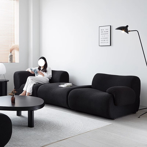 Canapé modulaire combinable pour petit salon d'appartement, canapé sectionnel moderne en forme de L avec rembourrage en éponge et revêtement en tissu - Product Image 4