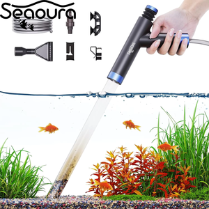 Kit de Limpieza de Arena y Grava para Acuarios Seaoura SR-528, Bomba de Sifón para Drenaje de Acuarios, Limpiador de Grava con Raspador - Product Image 1