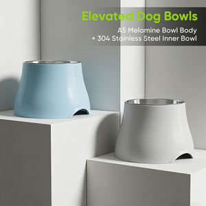 Comedero Elevado para Perros Tamaño M, Base Estable, Melamina Resistente, Color Sólido, Moderno, Venta al Por Mayor - Product Image 4