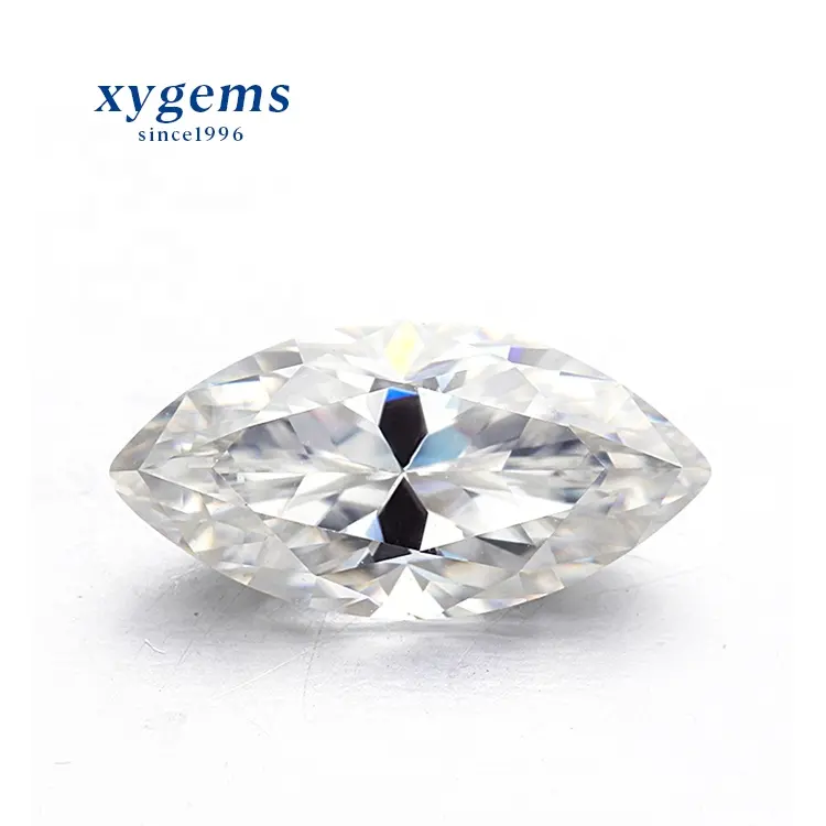 Xygems china vvs branco moissanite 5x10mm, marquise corte solto pedras de moissanite