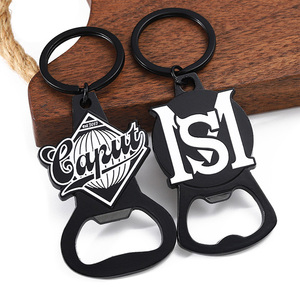 Khóa móc chìa khóa mở chai bia cá nhân hóa 3D hợp kim kẽm men đen, móc khóa kim loại tùy chỉnh, bán buôn - Product Image 4