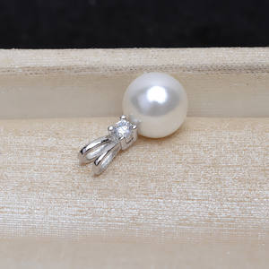 Accesorio de Joyería DIY de Plata S925, Colgante Pequeño en Forma de V con Perla, Jade, Ágata, Soporte Vacío para Perlas, para Accesorios para el Cabello - Product Image 4