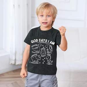 Custom Youth Child Size Cotton Soft Screen Print Digital Breathable Print OEM Logo Children <b>T</b> <b>Shirt</b> - Product Image 5