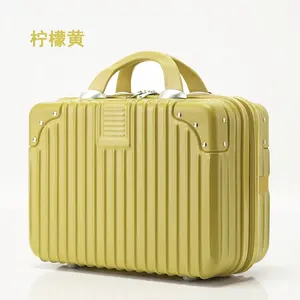 Yeni ABS düz renk kolu seyahat kozmetik bavul özel kısa mesafe seyahat taşınabilir depolama yatılı küçük bagaj